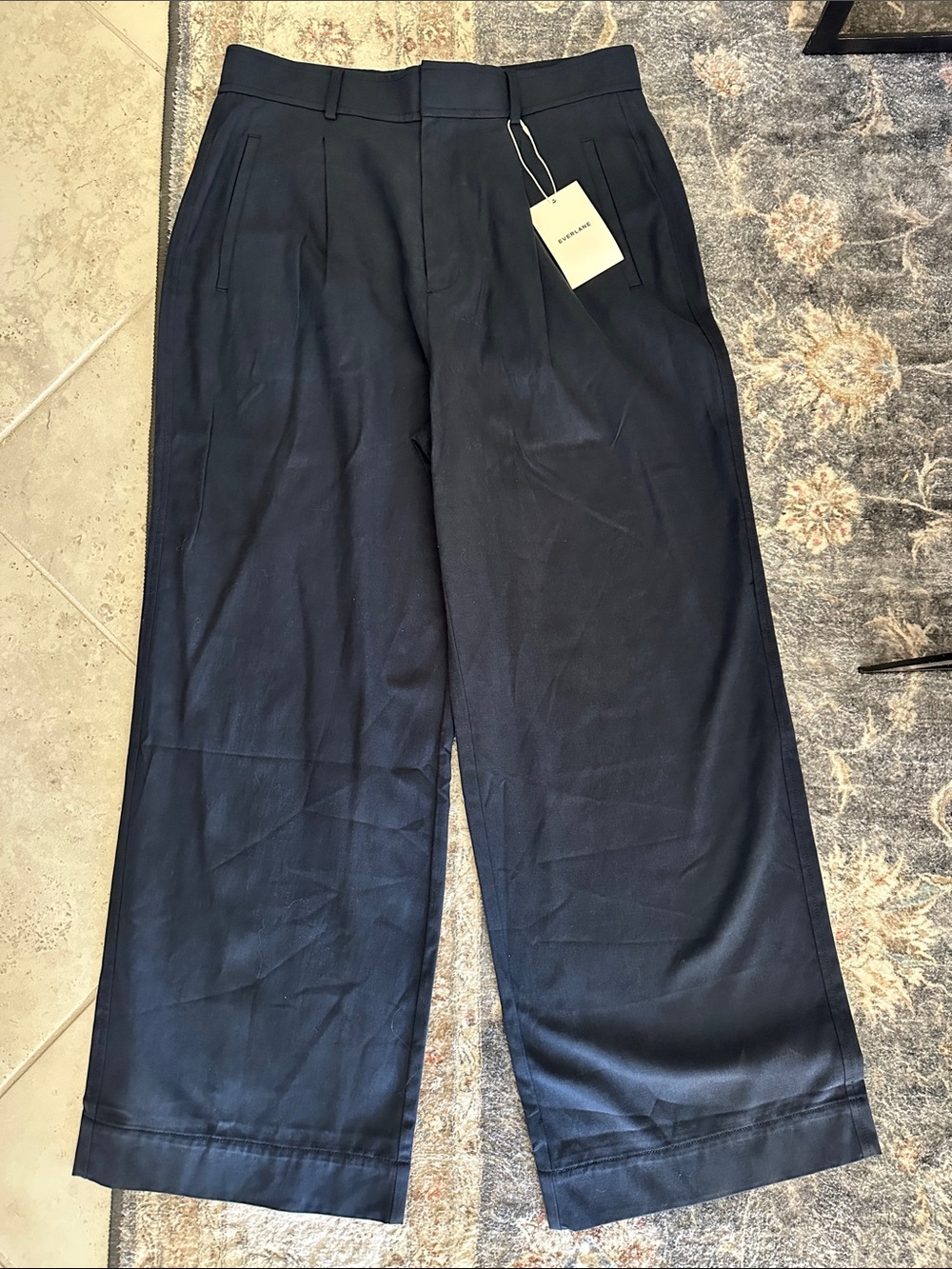 Everlane Navy Wide-Leg Pants 10S